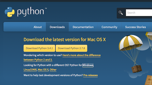 Screenshot of Python download page